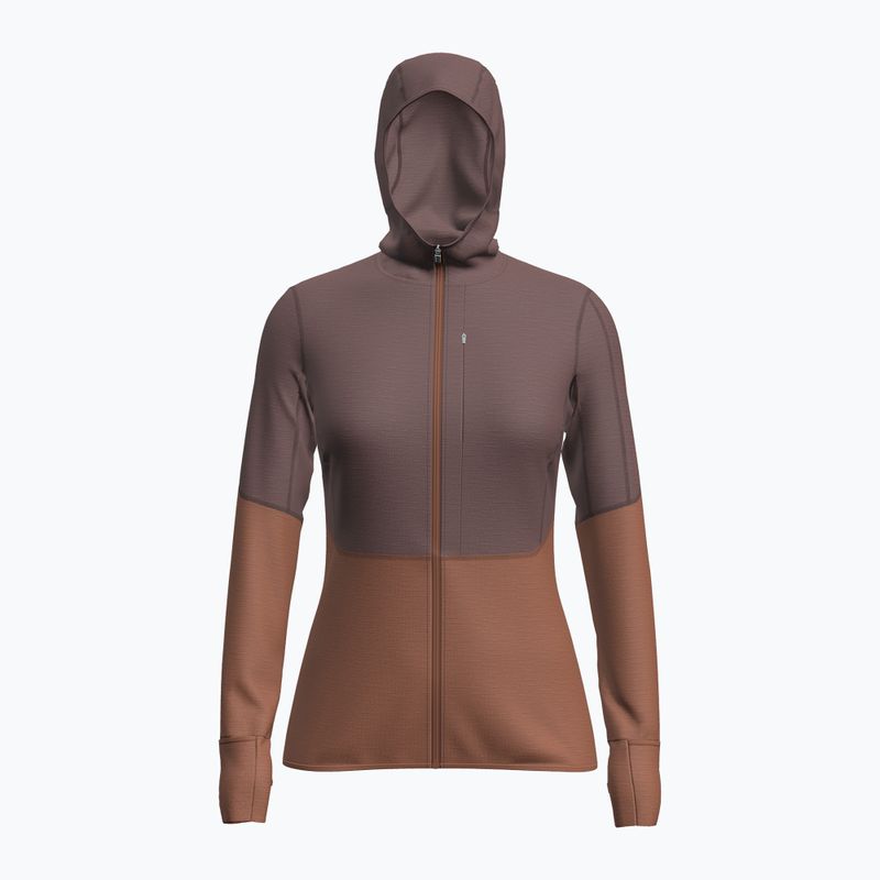 Dámská trekingová mikina Icebreaker Merino 200 Realfleece Descender Zip Hoodie dusty clay