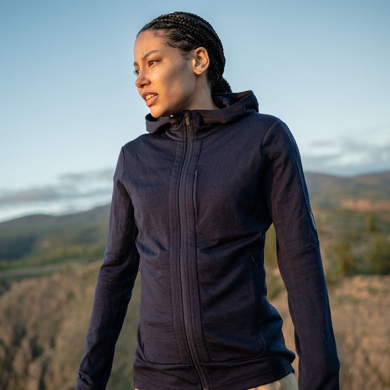 Icebreaker dámská trekingová bunda Quantum III LS Zip Hood navy blue 0A59JW 9