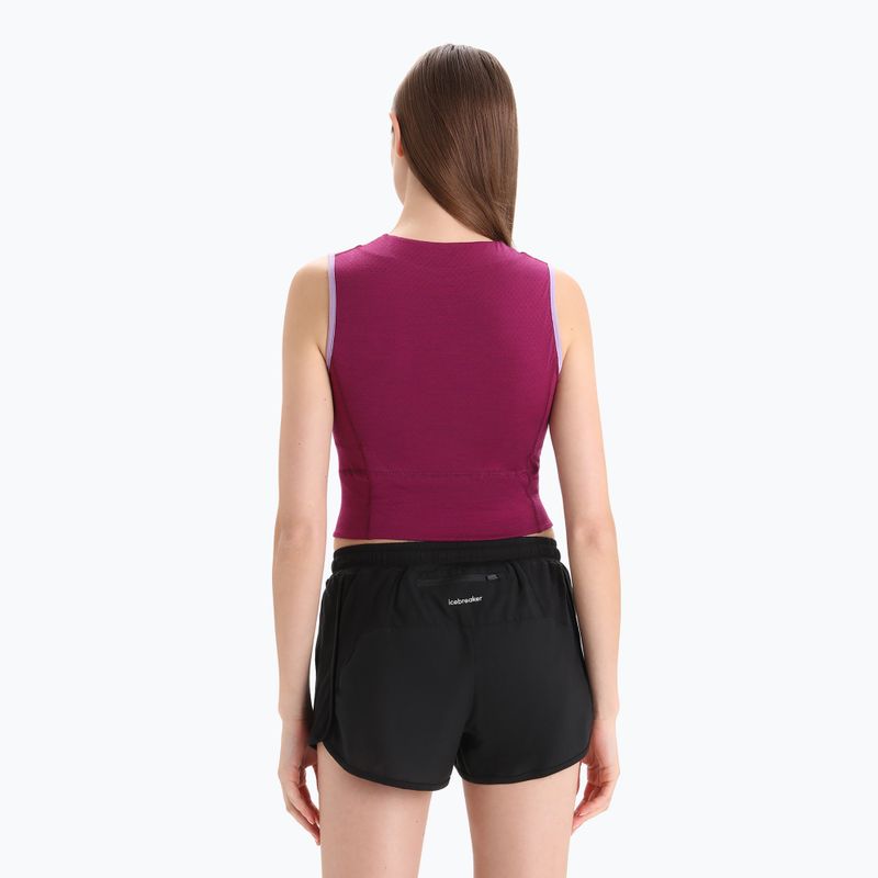 Dámské termoregulační tričko icebreaker Zoneknit Cropped Bra-Tank purple gaze 3