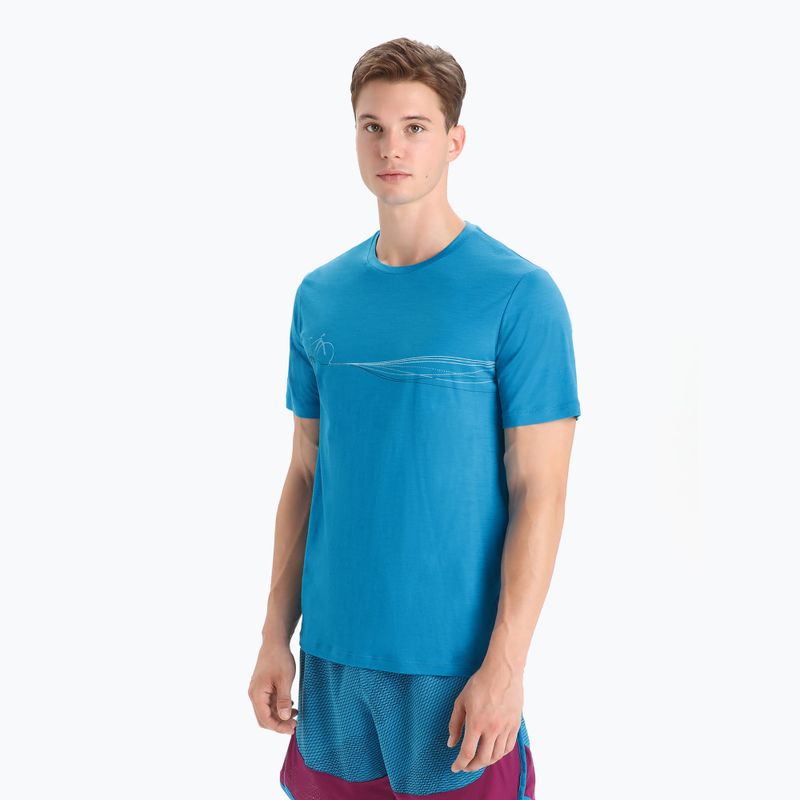 Pánské termotričko Icebreaker Tech Lite II Cadence Paths modré IB0A56N87341