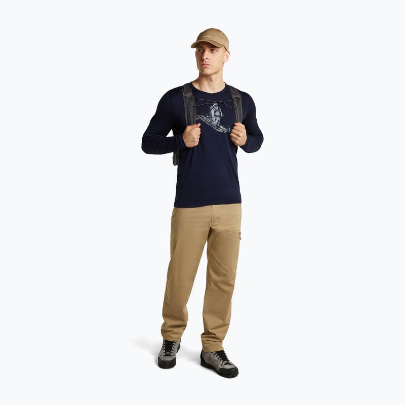 Pánské tričko Longsleeve icebreaker Merino 200 Oasis Crewe SkiingYeti midnight navy 2