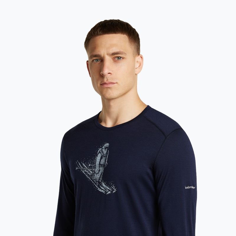 Pánské tričko Longsleeve icebreaker Merino 200 Oasis Crewe SkiingYeti midnight navy 6
