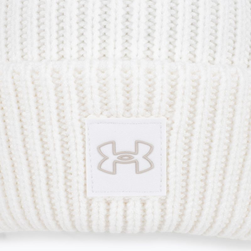 Under Armour dámská zimní čepice Halftime Ribbed Pom white/ghost gray 4