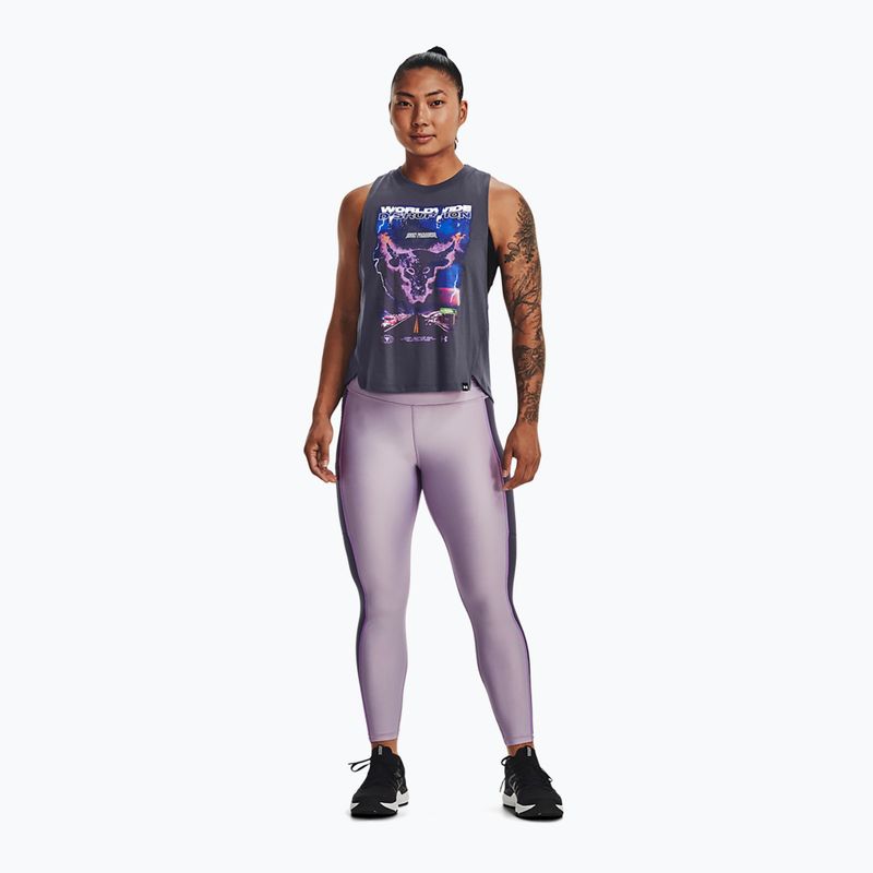 Dámské tréninkové legíny Under Armour Project Rock HG Ankle purple luxe 2
