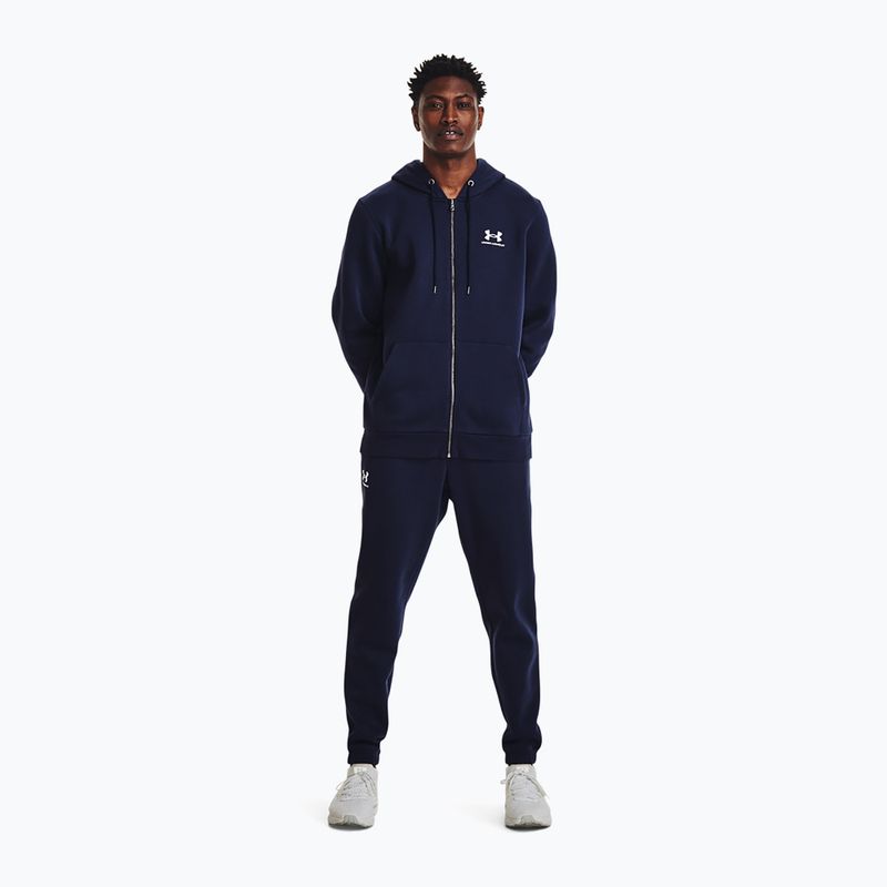 Pánská mikina Under Armour Essential Fleece FZ Hood midnight navy/white 2