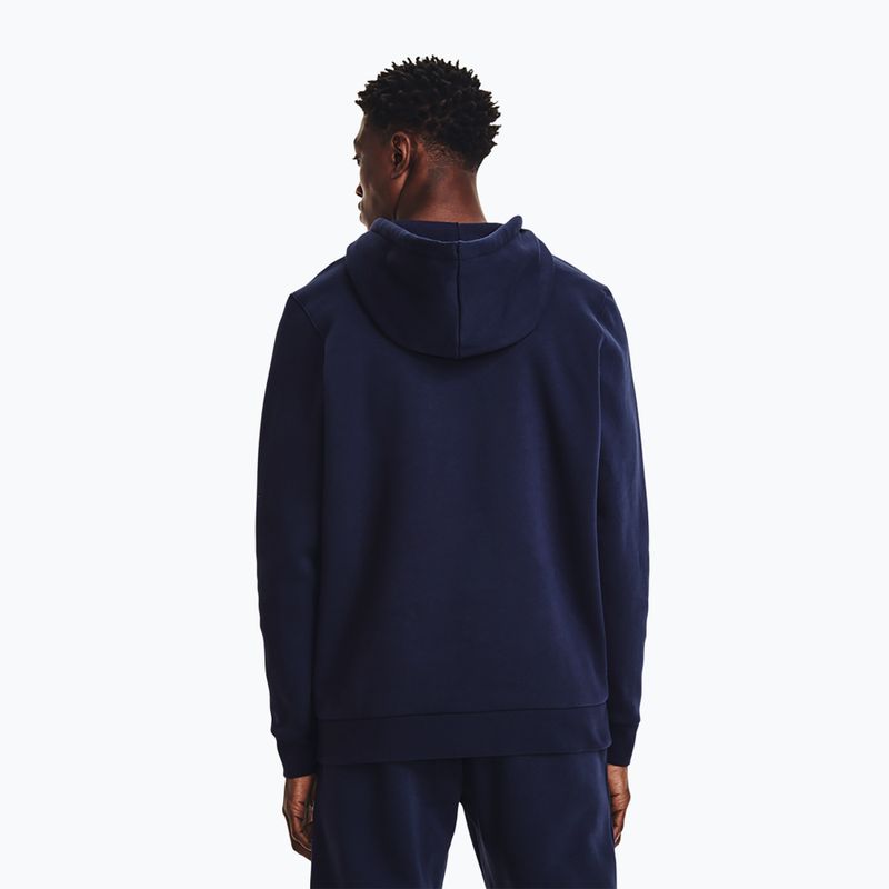 Pánská mikina Under Armour Essential Fleece FZ Hood midnight navy/white 3