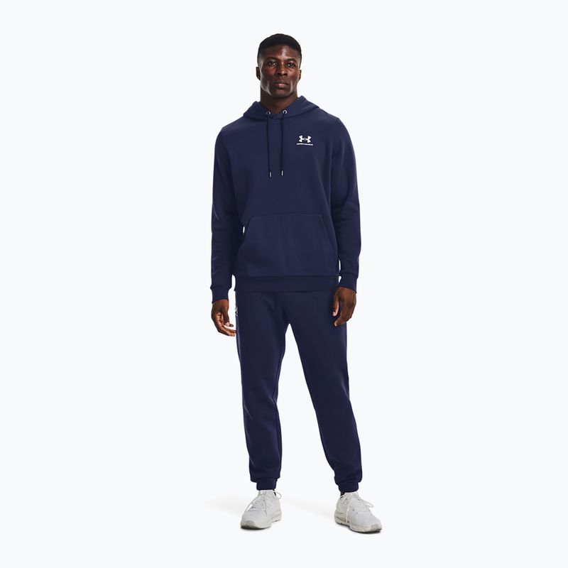 Pánská mikina Under Armour Essential Fleece Hoodie midnight navy/white 2