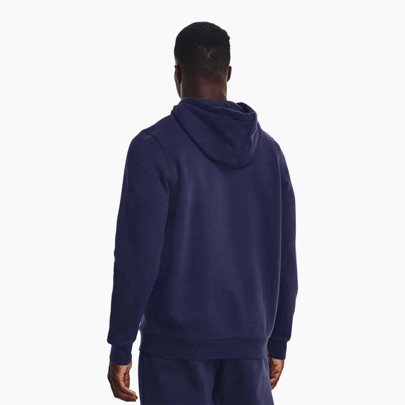 Pánská mikina Under Armour Essential Fleece Hoodie midnight navy/white 3
