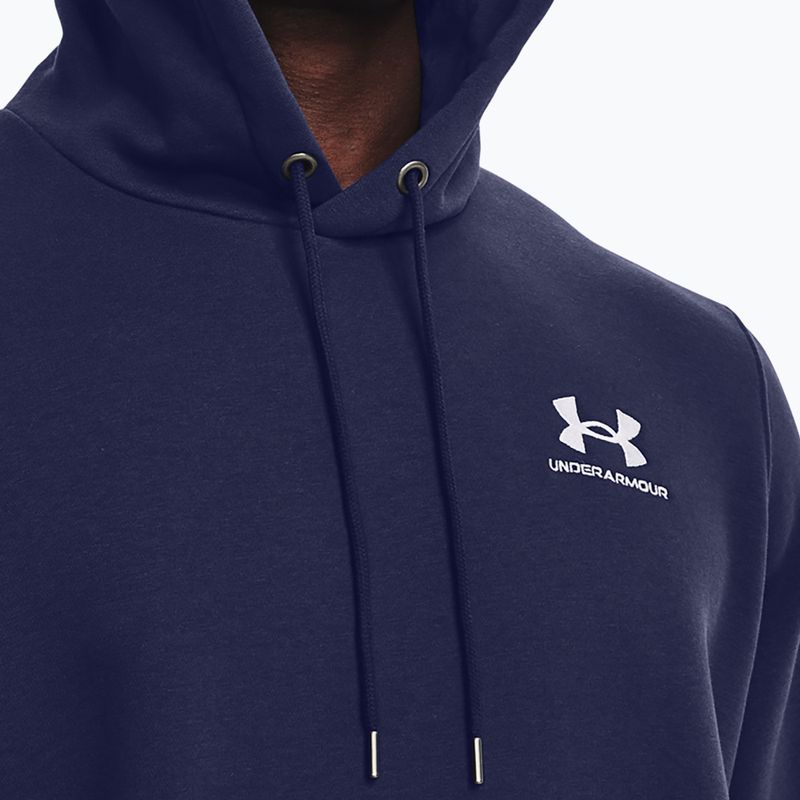 Pánská mikina Under Armour Essential Fleece Hoodie midnight navy/white 4