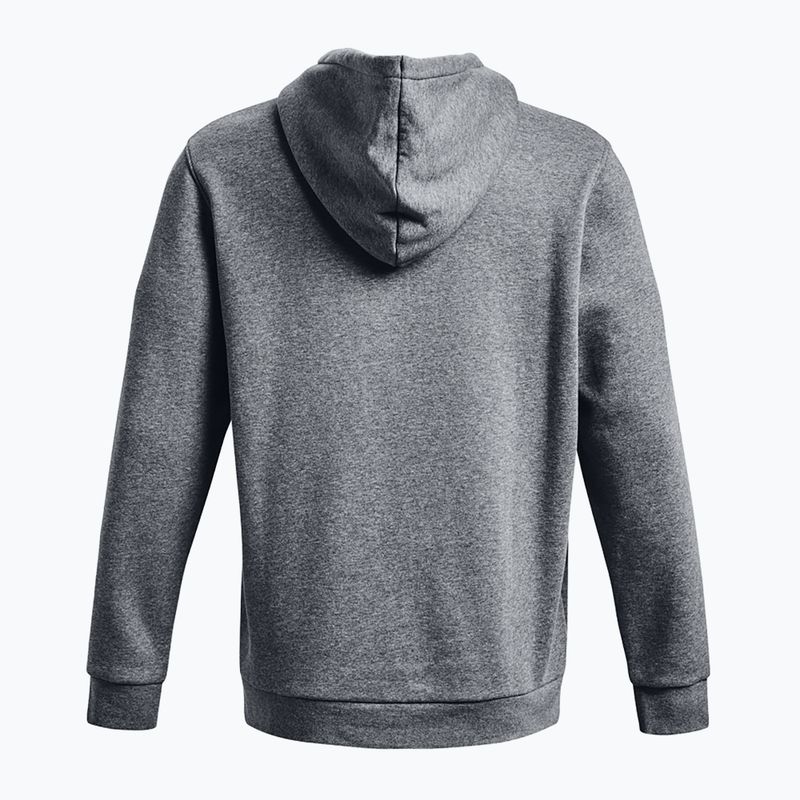 Pánská mikina Under Armour Essential Fleece Hoodie pitch gray medium heather/white 6