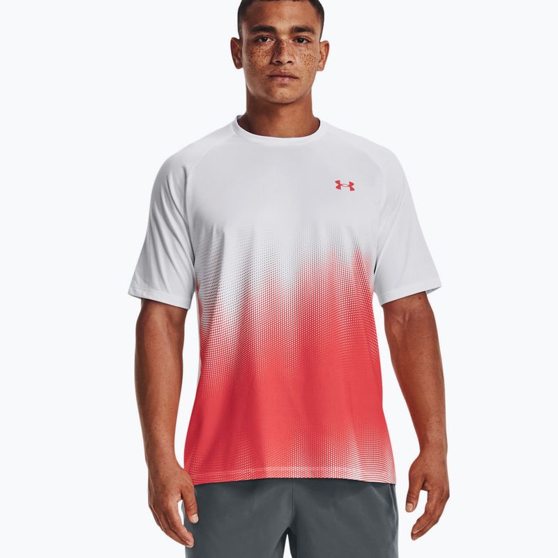 Under Armour Tech Fade pánské tréninkové tričko červeno-bílé 1377053