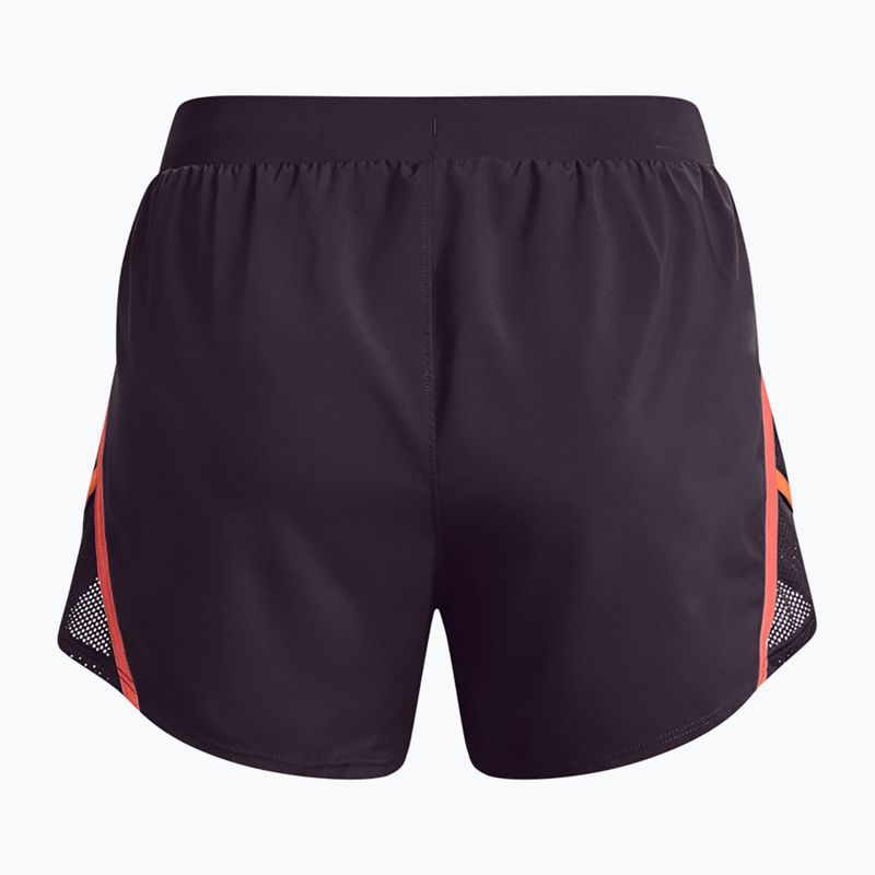 Dámské běžecké šortky Under Armour Fly By 2.0 fialové a oranžové 1350196-541 5