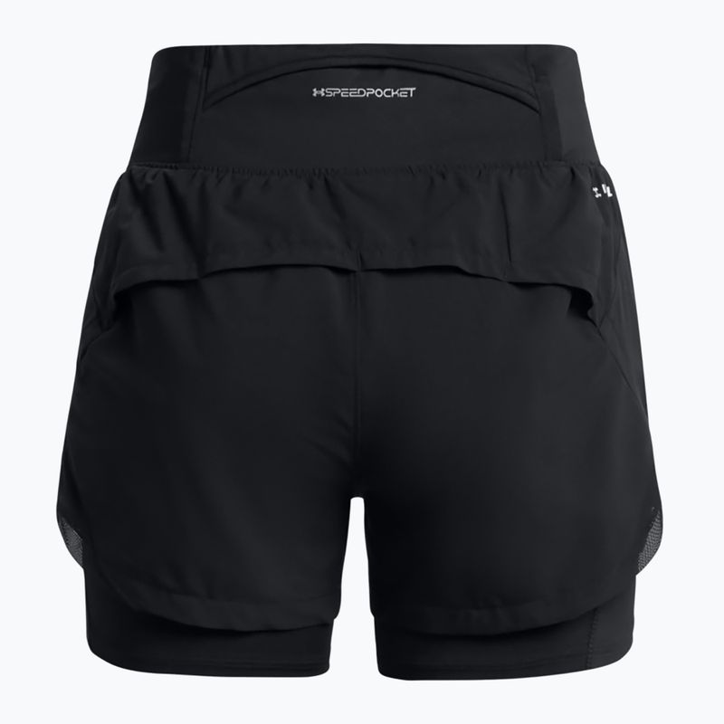 Dámské běžecké šortky Under Armour Launch Pro 2IN1 black / black / reflective 7