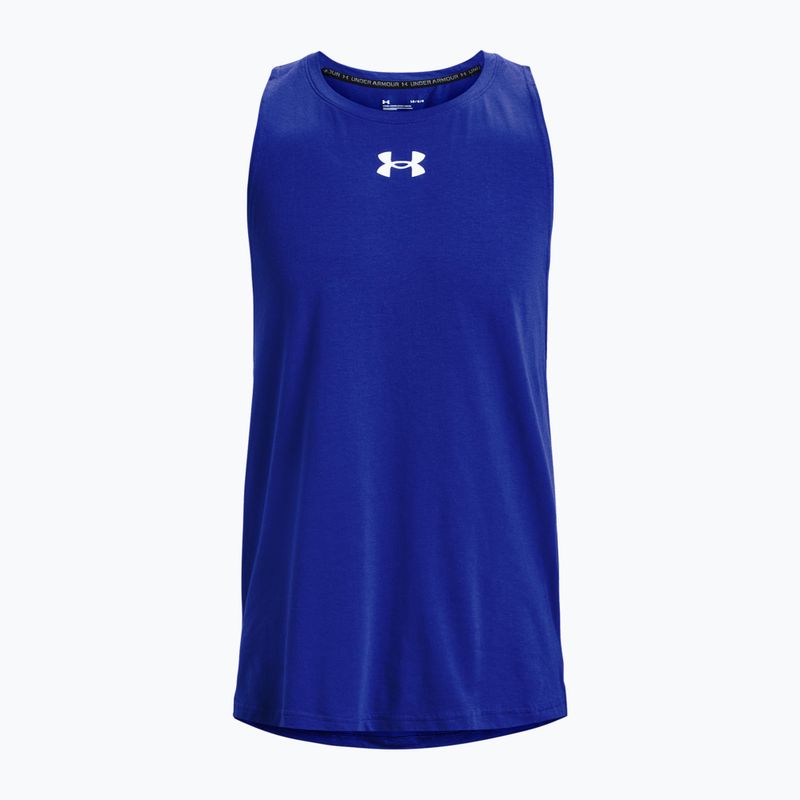 Pánské basketbalové tričko Under Armour Baseline Cotton Tank modré 1361901 3