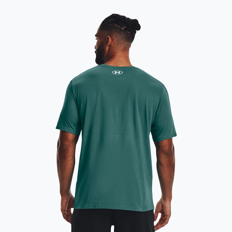Pánské tričko Under Armour Boxed Sportstyle coastal teal/white 2