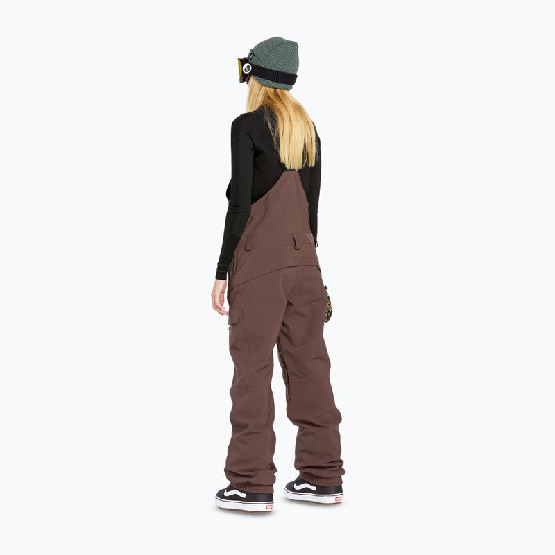 Dámské snowboardové kalhoty Volcom Creston 3D Stretch Bib Overall mahogany 2