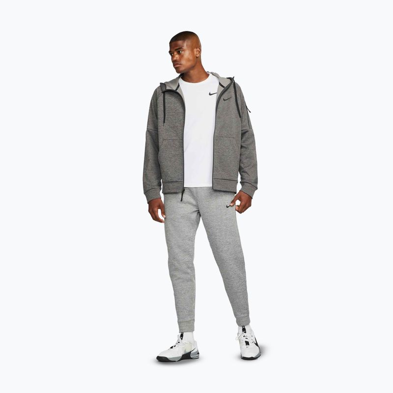 Pánská tréninková mikina Nike Therma Fit Full-Zip charcoal heather/dark smoke grey/black 2