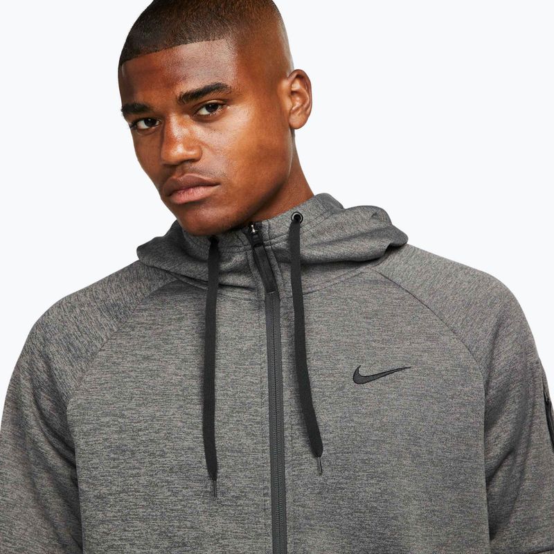 Pánská tréninková mikina Nike Therma Fit Full-Zip charcoal heather/dark smoke grey/black 4