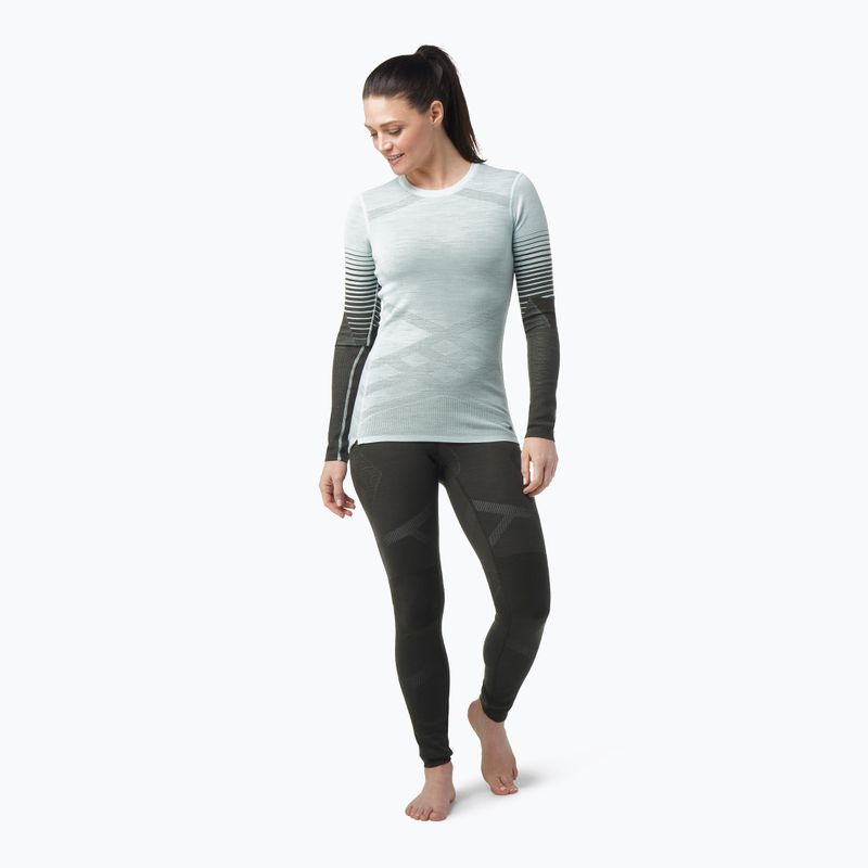 Dámská termoakční mikina Smartwool Intraknit Thermal Merino Base Layer Pattern Crew aqua 2