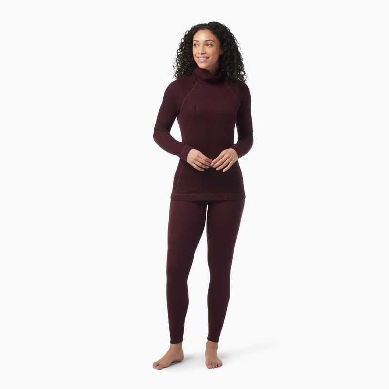 Dámská termoakční mikina Smartwool Thermal Merino Rib Turtleneck black cherry heather 5