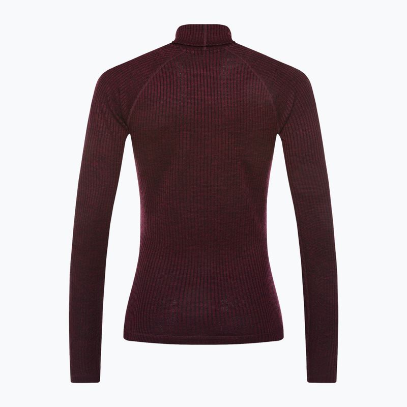 Dámská termoakční mikina Smartwool Thermal Merino Rib Turtleneck black cherry heather 2