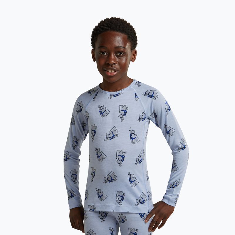 Dětská termo mikina Icebreaker Merino 200 Oasis Crewe Bear Tour Zinc Blue/Aop 8