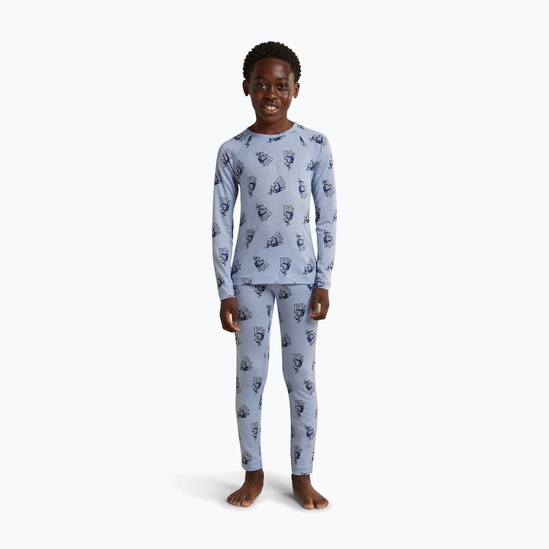 Dětská termo mikina Icebreaker Merino 200 Oasis Crewe Bear Tour Zinc Blue/Aop 9