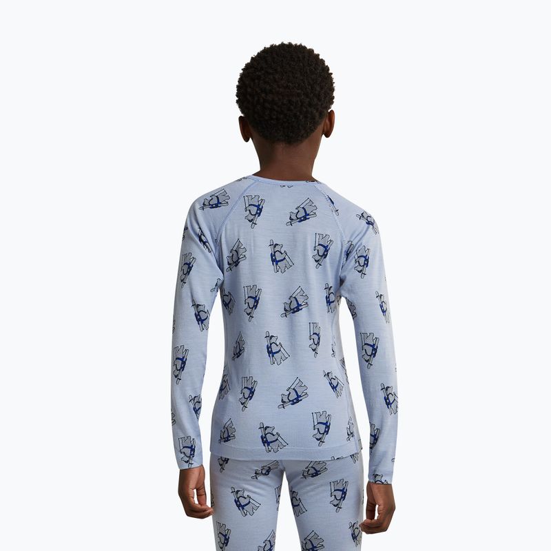 Dětská termo mikina Icebreaker Merino 200 Oasis Crewe Bear Tour Zinc Blue/Aop 10