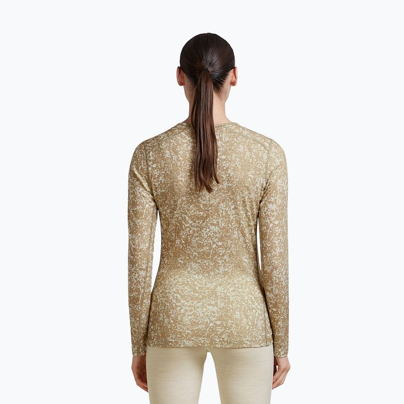 Dámské tričko Longsleeve icebreaker Merino 200 Oasis Crewe Moss Bloom cumin/undyed/aop 3