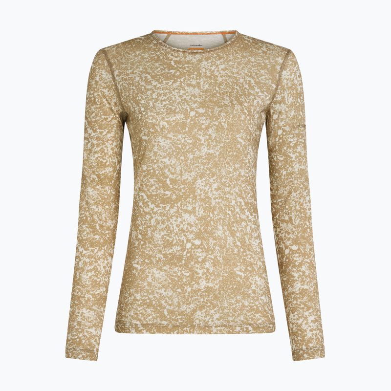 Dámské tričko Longsleeve icebreaker Merino 200 Oasis Crewe Moss Bloom cumin/undyed/aop 7