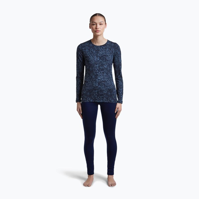 Dámské tričko Longsleeve icebreaker Merino 200 Oasis Crewe Moss Bloom navy/dawn/aop 2