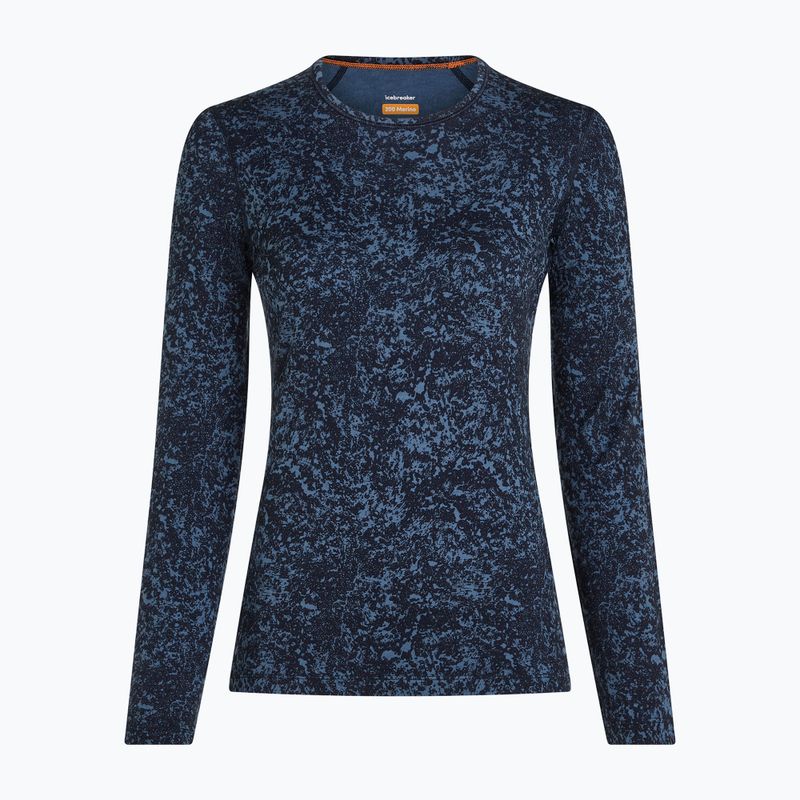 Dámské tričko Longsleeve icebreaker Merino 200 Oasis Crewe Moss Bloom navy/dawn/aop 7