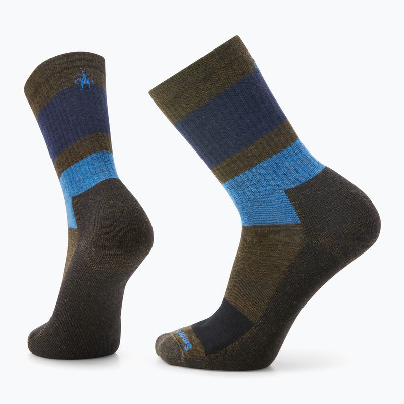 Smartwool Everyday Blocked Stripe Crew zeleno-modré trekové ponožky SW001940D11 4