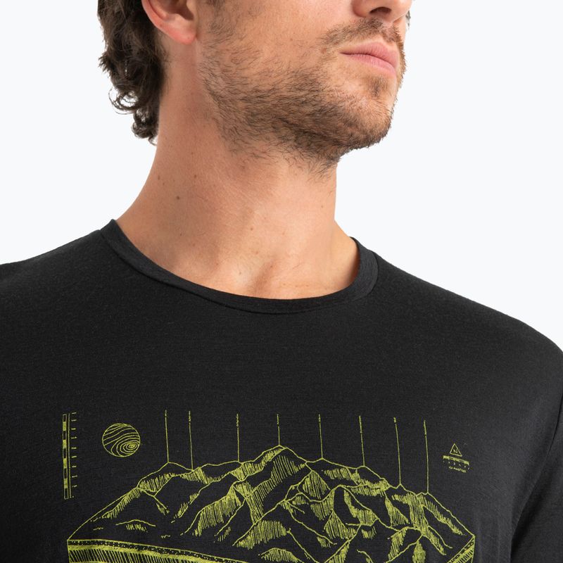 Pánská termoakční mikina icebreaker Merino 150 Tech Lite II Tee Alps 3D black 3