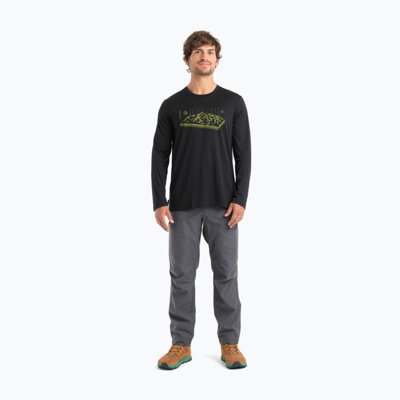 Pánská termoakční mikina icebreaker Merino 150 Tech Lite II Tee Alps 3D black 4