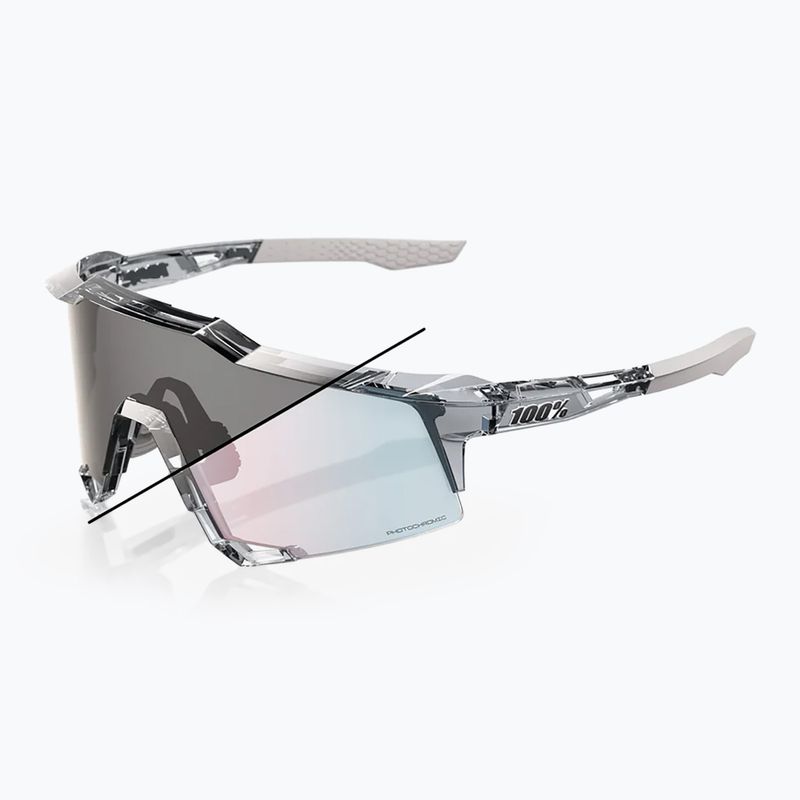 Sluneční brýle 100% Speedcraft polished translucent grey/rose gold mirror photochrom