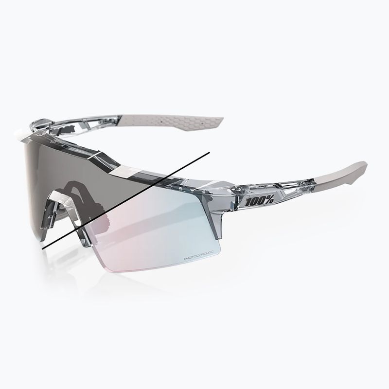Sluneční brýle 100% Speedcraft SL polished translucent grey/rose gold mirr photochr 7