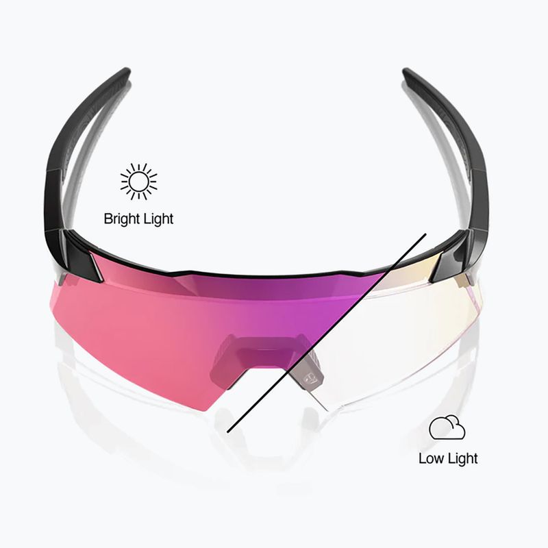 Sluneční brýle 100% Aerocraft gloss black/purple mirror photochromic 3