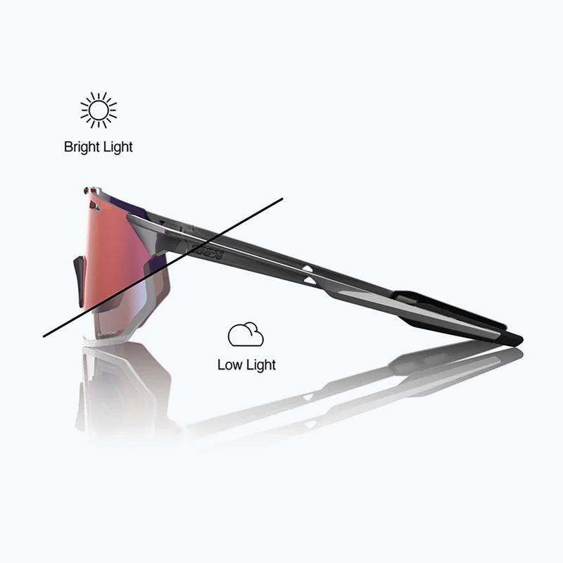 Sluneční brýle 100% Hypercraft SQ gloss light grey/rose gold mirror photochromic 2