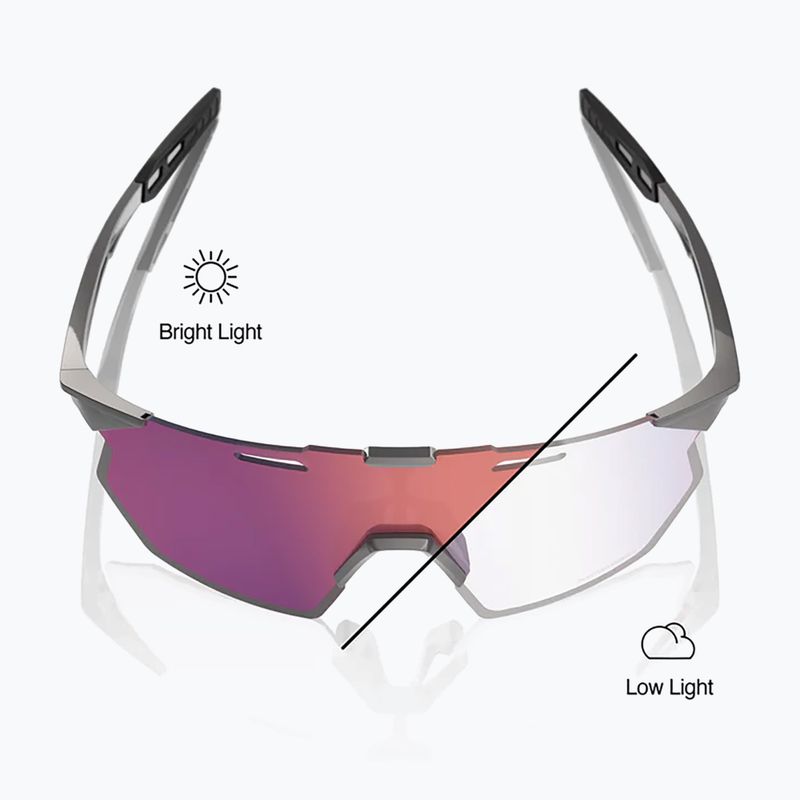 Sluneční brýle 100% Hypercraft SQ gloss light grey/rose gold mirror photochromic 3