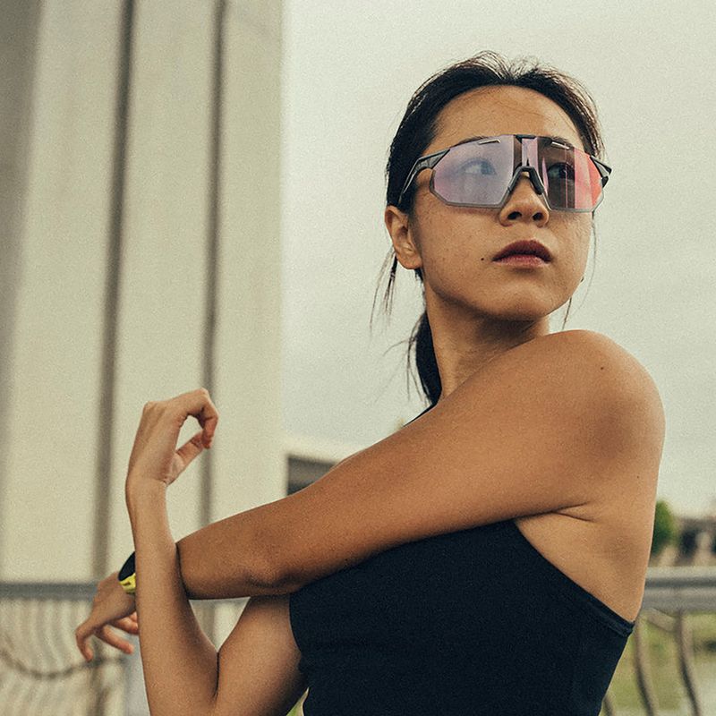 Sluneční brýle 100% Hypercraft SQ gloss light grey/rose gold mirror photochromic 5