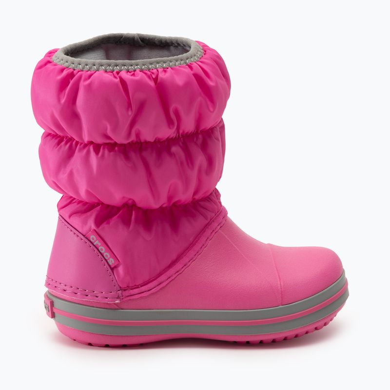 Dětské sněhule Crocs Winter Puff electric pink/light grey 2