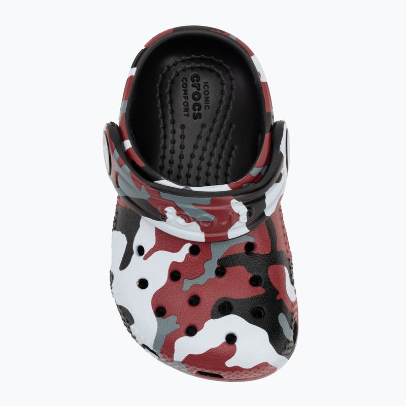 Dětské nazouváky Crocs Classic Camo Clog Toddler black/red 6