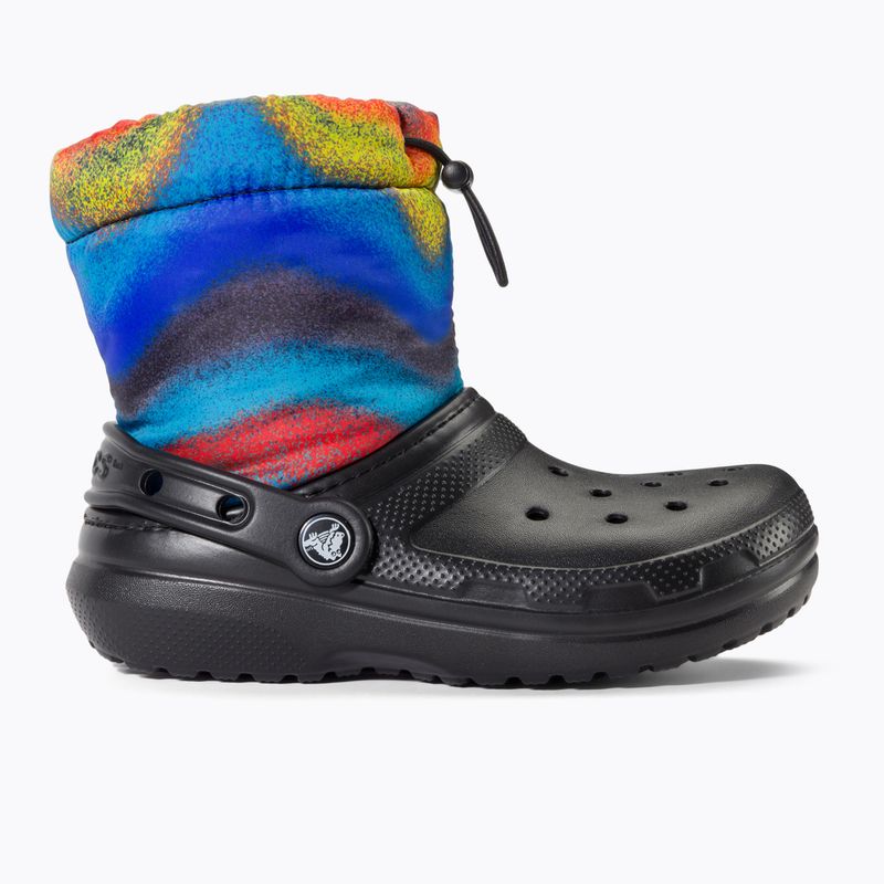 Dětské sněhule  Crocs Classic Lined Spray Dye Boot Kids black/multi 2