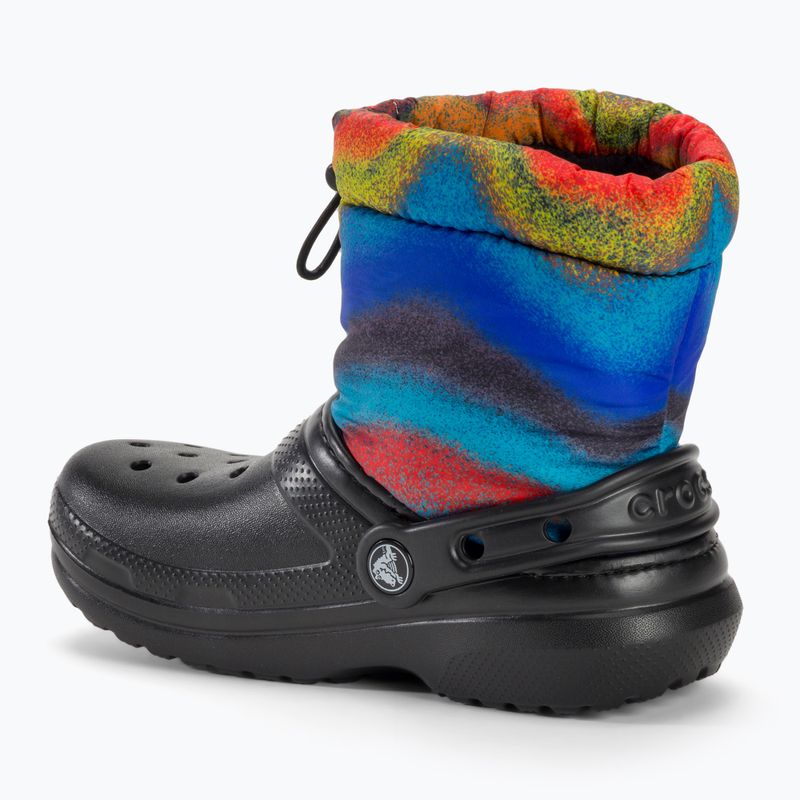 Dětské sněhule  Crocs Classic Lined Spray Dye Boot Kids black/multi 3