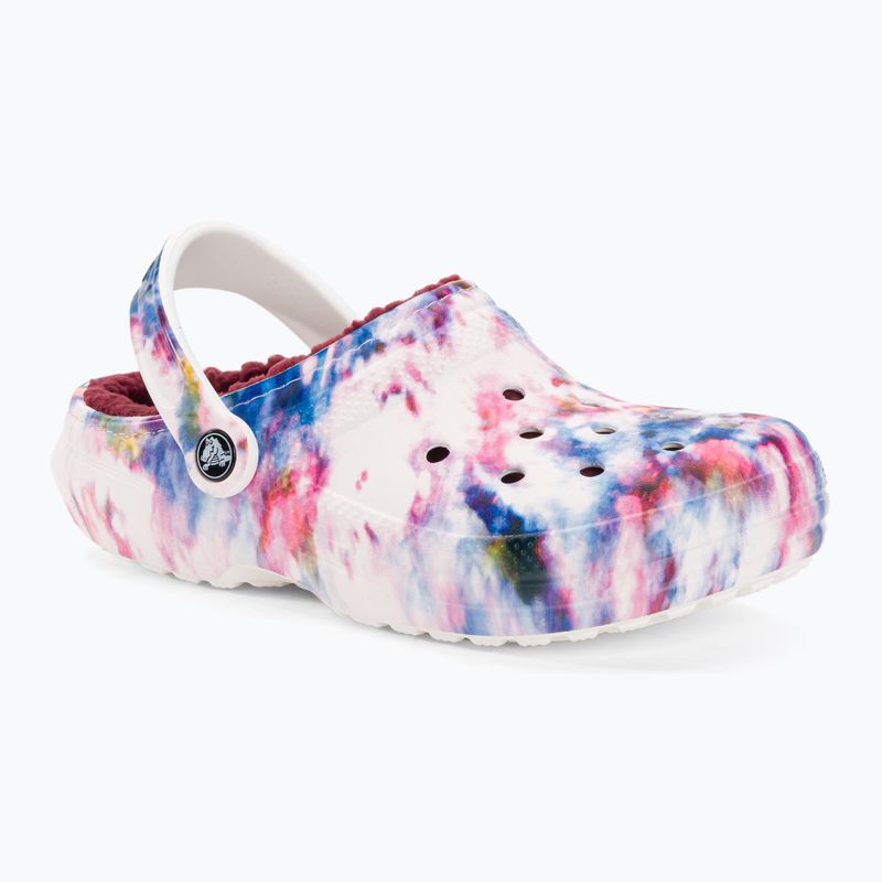 Dámské žabky Crocs Classic Lined Tie Dye Clog bordeaux/multi 2