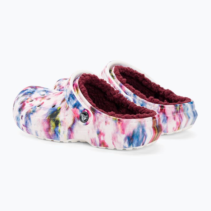 Dámské žabky Crocs Classic Lined Tie Dye Clog bordeaux/multi 4