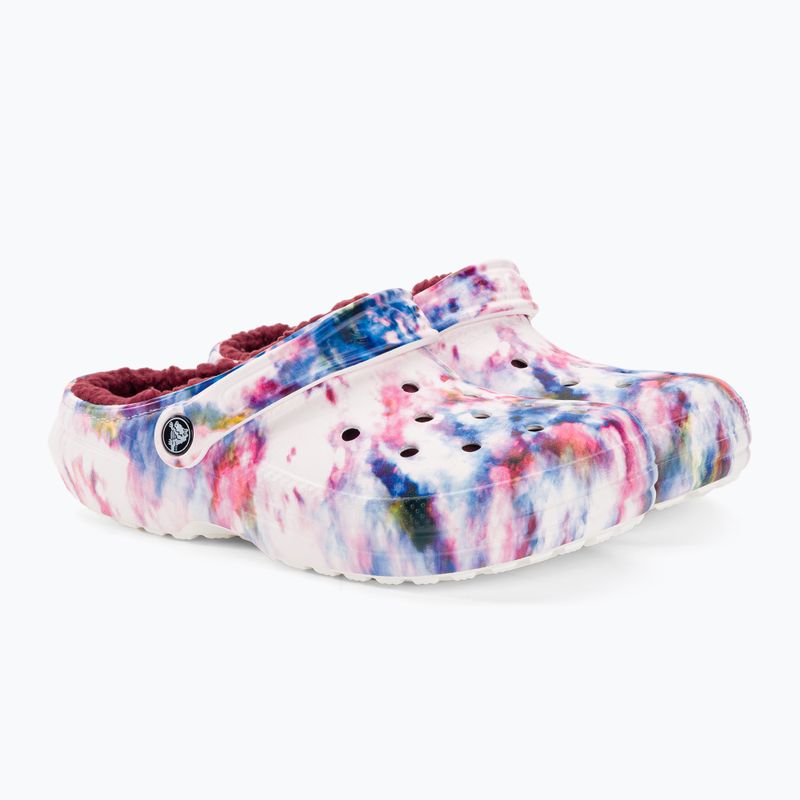 Dámské žabky Crocs Classic Lined Tie Dye Clog bordeaux/multi 5