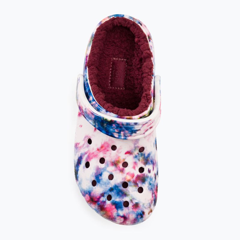 Dámské žabky Crocs Classic Lined Tie Dye Clog bordeaux/multi 7