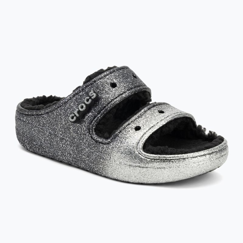Nazouváky Crocs Classic Cozzzy Glitter Sandal black/silver